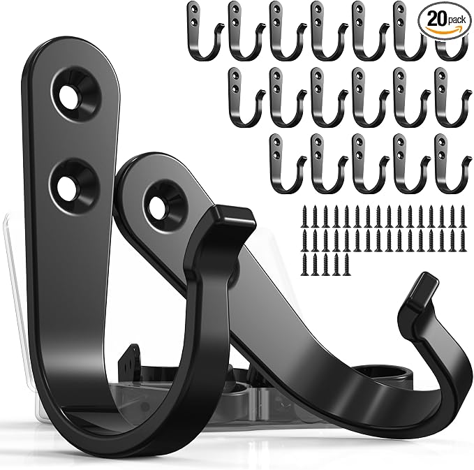 20PCS Wall Hooks for hanging, Metal Wall Hooks for Coats, Coat hooks for Wall by BREYDROK