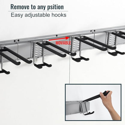 Wall Mount Tool Storage Rack, Heavy Duty Garage Organizer, Garden Hooks and - Image 3