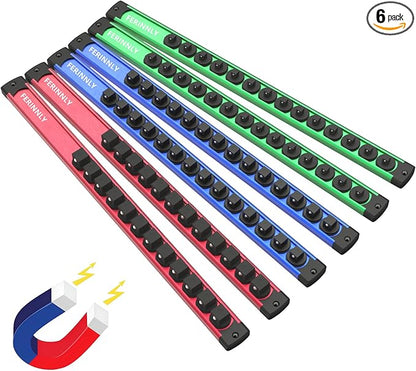 Magnetic Socket Holder Organizer Set, 6-Piece Heavy Duty Aluminum Alloy Socket by Unknown