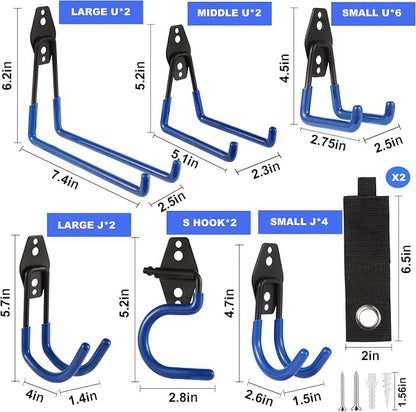 Garage Hook Heavy Duty Wall Storage Hangers, 20 Pack Garage Storage Hooks Steel - Image 2