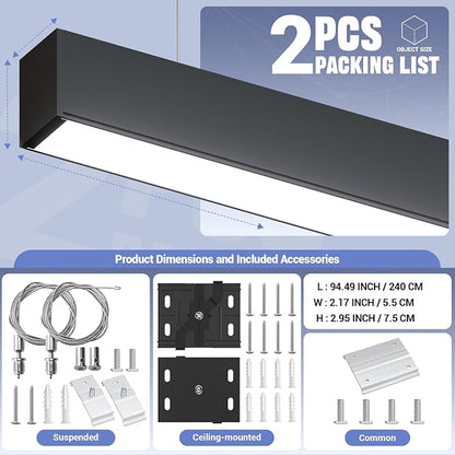 8FT LED Linear Light, 100/90/80/70/60W Up and Down Light, 3000/4000/5000K CCT - Image 7