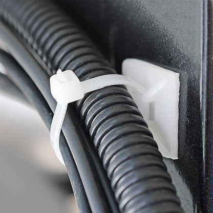 200pcs 3/4" 3M Back-Glue Self Adhesive White Strong Cable Zip Tie Mounts - Image 3