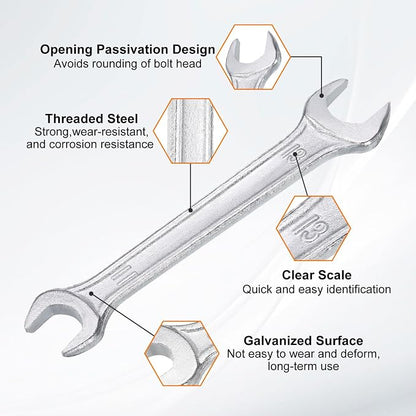 HARFINGTON Double Open End Wrench 11mm x 13mm Metric 15 Degree Offset Angle - Image 4