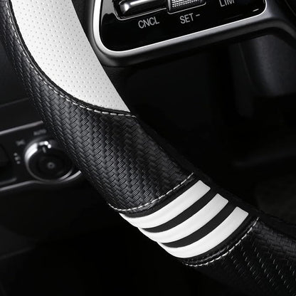 Car Steering Wheel Covers for Women Padded Carbon Fiber PU Leather Cute Auto - Image 4