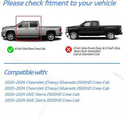 in-Channel Rain Guards Fit for 2020-2025 Chevrolet Silverado/GMC Sierra - Image 2
