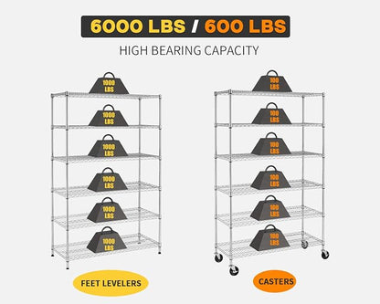 BestOffice 18x48x72 Storage Shelves Commercial Heavy Duty Metal Shelves Garage - Image 4