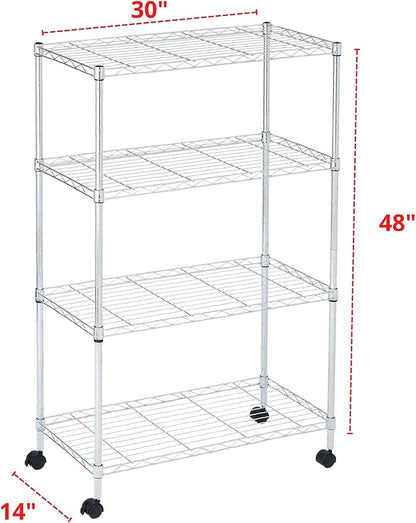 Heavy Duty 4 Tier Wire Shelving Unit Storage Rack, Metal Shelves Utility - Image 3