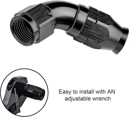 EVIL ENERGY 12AN 60 Degree PTFE One Piece Full Flow End Hose Fitting Aluminum - Image 6