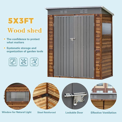 5x3 FT Outdoor Lean to Shed - Image 7
