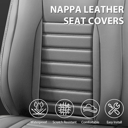 CAR PASS Nappa Leather Car Seat Covers Full Set, Luxury Seat Protector - Image 5