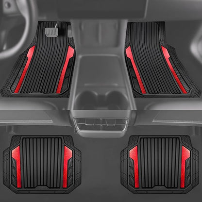 CAR PASS Heavy Duty Rubber Car Mats Metallic S~L Size, Aluminum Film All - Image 5