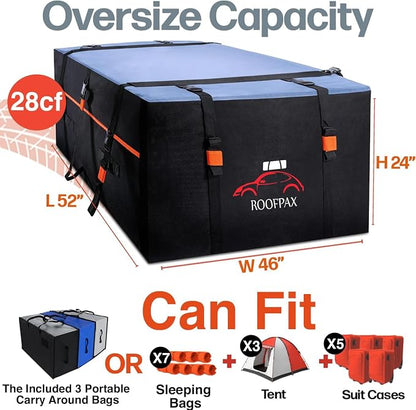RoofPax XXL 28 cuft Car Rooftop Cargo Carrier Bag Extra Waterproof Car Roof - Image 6