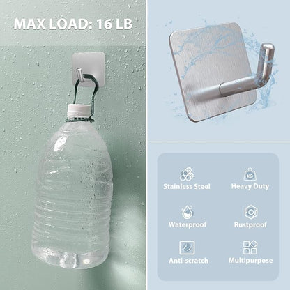 VIS'V Adhesive Hooks, Heavy Duty Shower Wall Stick on Hooks, Waterproof - Image 4
