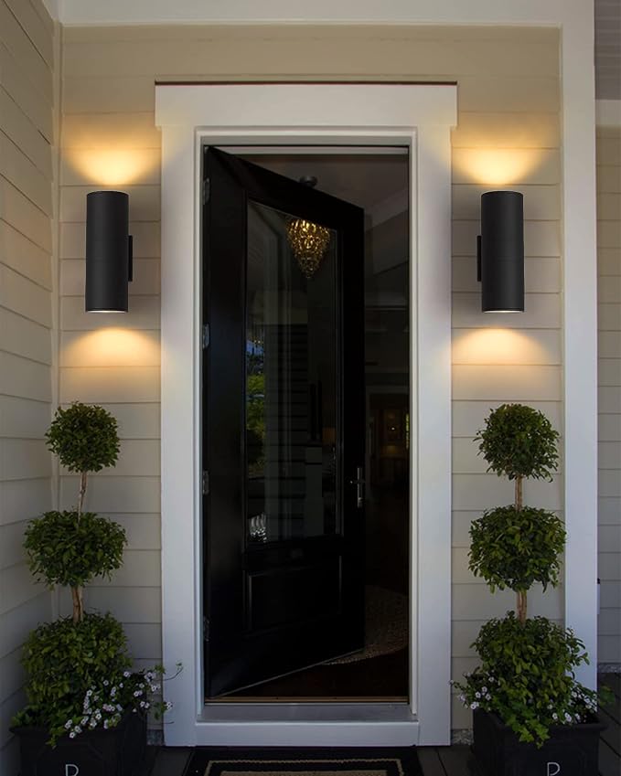 Ken & Ricky Dusk to Dawn Outdoor Lighting, Outdoor Wall Sconce Lights, Cylinder - Image 3