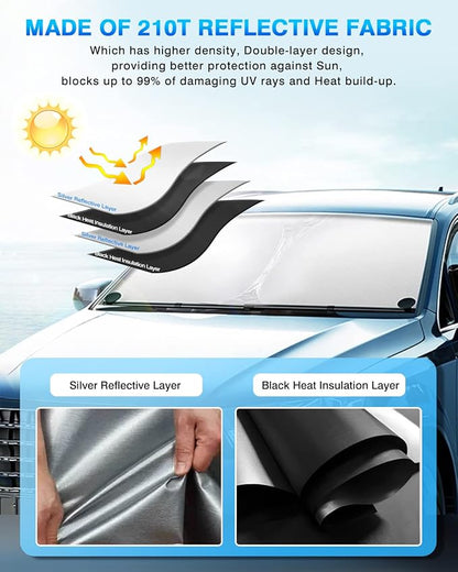 KUST Windshield Sun Shade for Nissan Titan 2020-2023 2024 Window Shade Sun - Image 4
