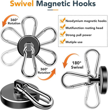 MIKEDE Magnetic Hooks Heavy Duty, 200LBS+ Powerful Magnetic Hooks Cruise - Image 5
