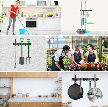 Huryfox Heavy-Duty Stainless Steel Broom Holder, Wall Mount, 1-4 cm Diameter - Image 5