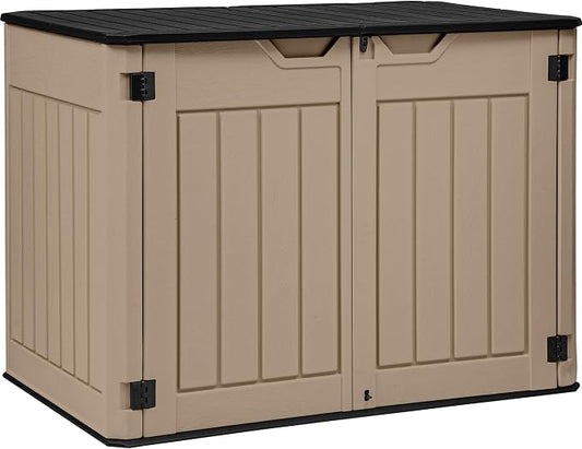 GOOBED 4.5x4ft Outdoor Horizontal Resin Storage Shed, 47 cuft Large Waterproof by GOOBED