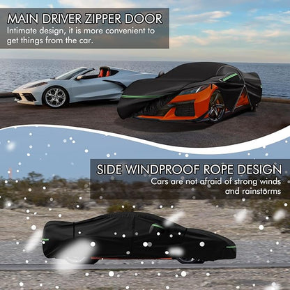 for Corvette 2020-2023 C8 Car Cover 210D Outdoor Waterproof UV Protection - Image 3