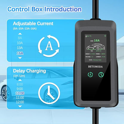 Portable Level 1&2 EV Charger, 16Amp Adjustable Current, Wallbox - Image 3