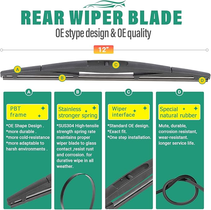 20" 20" 12" Windshield Wiper Blades Replacement - Image 4