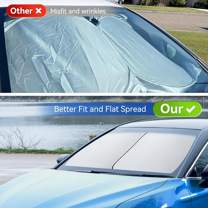 ARANA 2 Piece RV Sun Shade for Windshield, RV Car Windshield Sun Shade Cover - Image 3