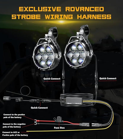 Kewig 4.5 Inch Motorcycle Auxiliary LED Fog Light 90W Amber White Driving - Image 3
