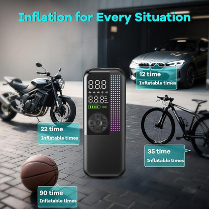 Tire Inflator Portable Air Compressor, 150 PSI Cordless Air Pump, Dual Power - Image 4