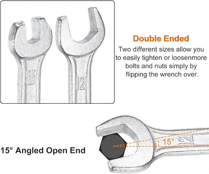 HARFINGTON Double Open End Wrench 16mm x 18mm Metric 15 Degree Offset Angle - Image 5