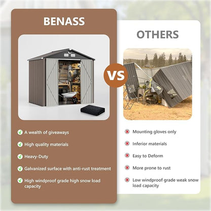 Outdoor Storage Shed 10x8 FT, Metal Tool Sheds, Waterproof Outside Storage Shed - Image 5