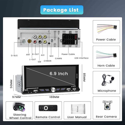 6.9 Inch Single Din Car Stereo - Image 8