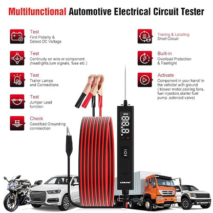 Car Circuit Tester, 12V & 24V DC Automotive Test Light, LED Power Circuit Probe - Image 4