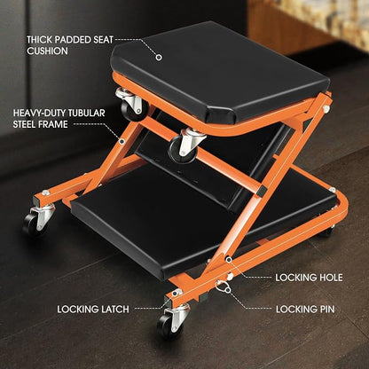 DNA MOTORING 36 Inches 2 IN 1 Rolling Folding Car Creeper/Seat, 150kg Weight - Image 2