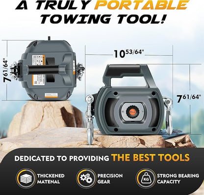 Portable Drill Winch of 1000 LB, Rotate The Hook 360 Degrees, - Image 3