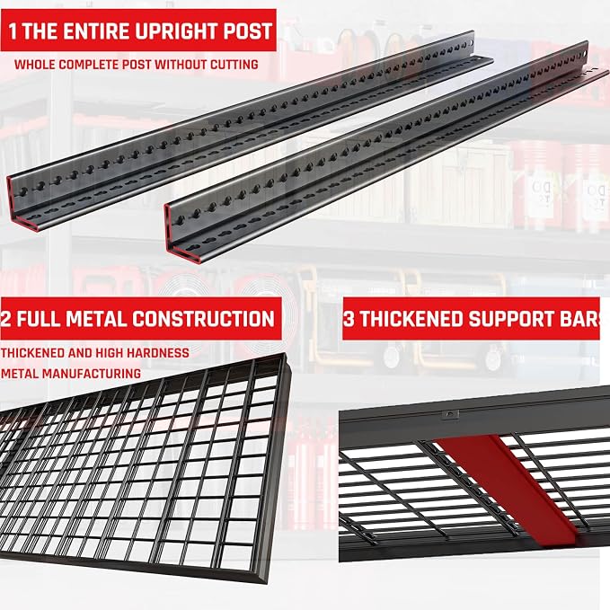 68" Wide Garage Shelving Unit, Heavy Duty Garage Storage Shelves, 3500 LBS - Image 6