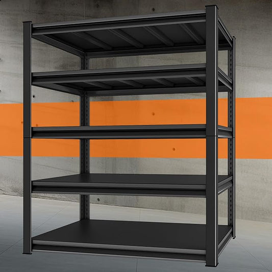 Heavy Duty Shelves, 5-Tier Metal Shelves, 3000LBS Loads, Adjustable, by Huhaneon