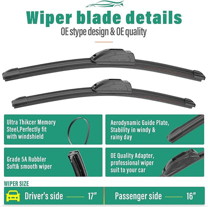 17" 16" 10" Windshield Wiper Blades Replacement - Image 3