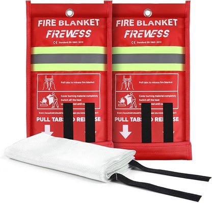 Emergency Fire Blanket, 2 Pack Fiberglass Flame Retardant Fire Blankets by FIREWESS