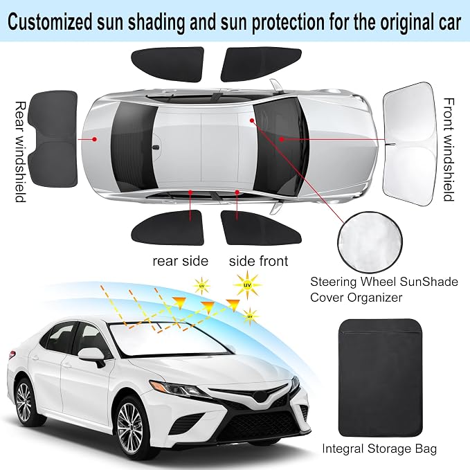 TINGLU Window Shades for Toyota Camry 2018-2024 Accessories Car Side Full - Image 3