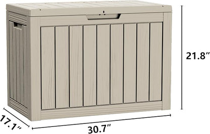 45 Gallon Lockable Resin Deck Box, Waterproof & UV-Resistant Outdoor Storage Box - Image 2