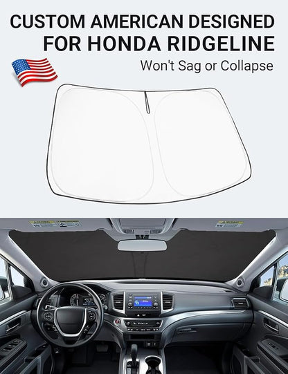 Proadsy 2025 Upgrade Windshield Sun Shade Custom Fit Honda Ridgeline 2017-2024 - Image 2