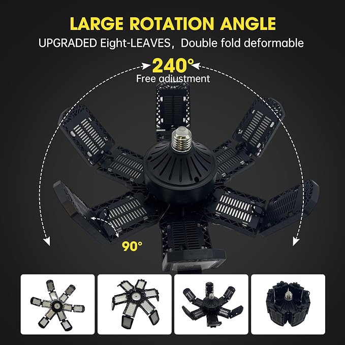 2 Packs LED Garage Light, Super Bright Screw in E26/E27 Ceiling Shop Work Lamp - Image 3