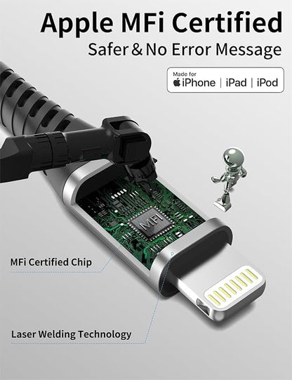 Coiled Lightning Cable for Car, Short Apple CarPlay USB to Lightning Cord for - Image 5