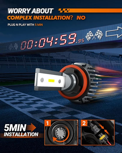 SEALIGHT 9005 H11/H8/H9 Fog Lamps 60000LM - Image 2