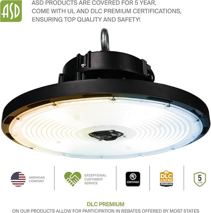 ASD LED High Bay UFO Light Fixture, Commercial Shop Lighting | 3CCT, IP69K - Image 9