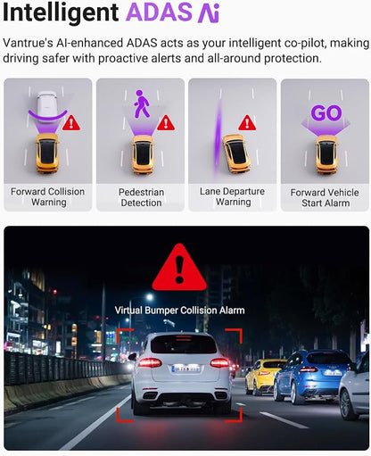 Vantrue S1 Pro 2.7K Front Mini Dash Cam, 2.5K@60FPS, STARVIS 2, Voice Control - Image 6