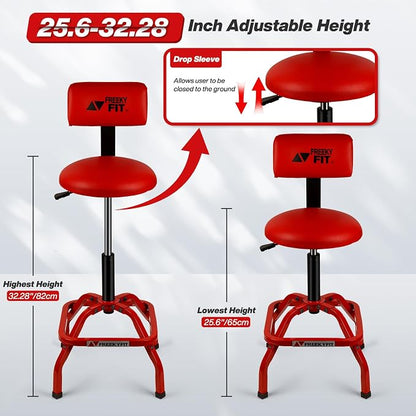 Shop Stool with Backrest, Mechanic Garage Stool - Image 2