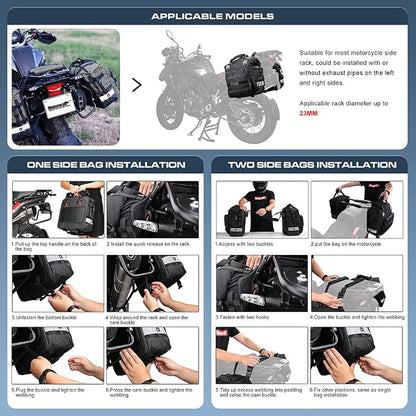 Rhinowalk Motorcycle Saddle Bag Waterproof Motor Pannier Bag Luggage Pack Quick - Image 5