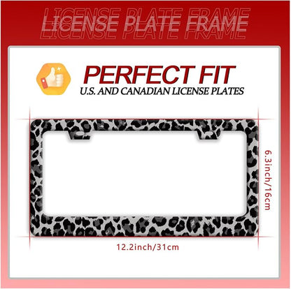 Black Gray Leopard Print License Plate Frame Beautiful Cheetah Print License - Image 7
