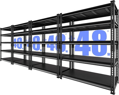 48" W Heavy Duty Garage Shelving, 5-Tier Metal Industrial Shelves, 3000LBS Loads by SDXYSTCE